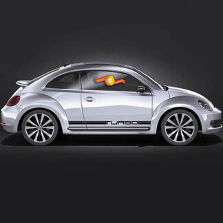 Volkswagen Beetle Rocker Beetle Turbo Seitenstreifen Porsche Classic Look Graphics Decals Cabrio Style passend für jedes Jahr
