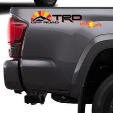 Paar TRD 4x4 Offroad mit Bergen Vintage Sunset Retro Old Style Side Vinyl Aufkleber Aufkleber passend für Tacoma Tundra 4Runner
 2