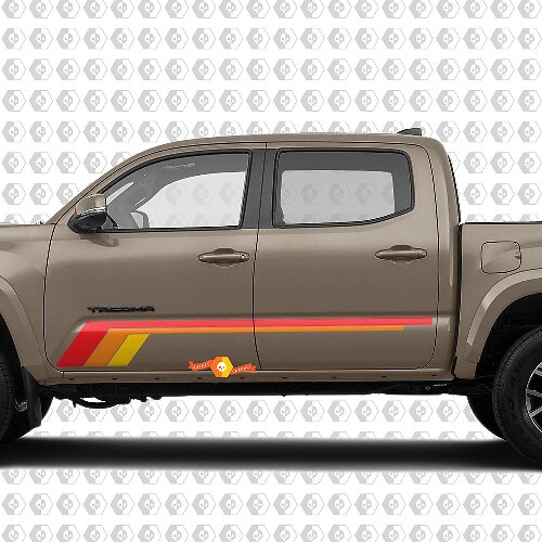 Vintage-Stil Streifen Tür Seiten Vinyl-Aufkleber für Toyota Tacoma