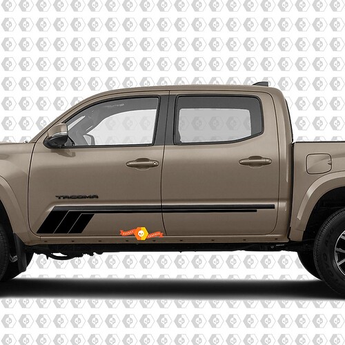 Dreifach Retro-Streifen Seitenaufkleber Vinyl Decal für Toyota Tacoma 2016-2020