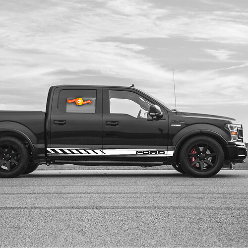 2009–2020, passend für Ford F-150 Rocker, drei Streifen, Vinyl-Aufkleber, Grafikstreifen
