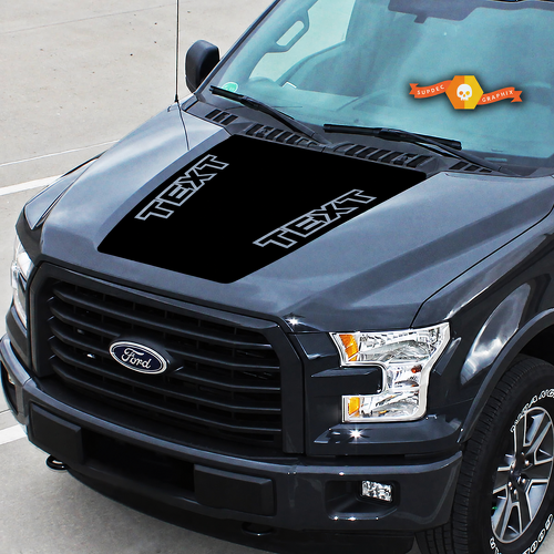 TEXT Twin Lettering Blackout Hauben Vinyl-Aufkleber für Ford F-150