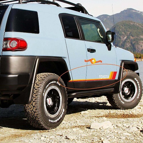 Retro Seitliche Schwellerstreifen Vinyl-Aufkleber-Set für Toyota FJ Cruiser