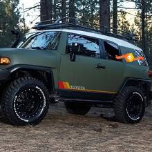 Retro Seitliche Schwellerstreifen Vinyl-Aufkleber-Set für Toyota FJ Cruiser_2