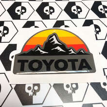 Paar Toyota Vintage Sunset Mountain gewölbte Emblem-Aufkleber_3