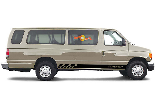 Seitliche Vinyl-Streifen Karosserieaufkleber Grafiken Individueller Text Stil 4 Satz mit 2 für Ford E-Series