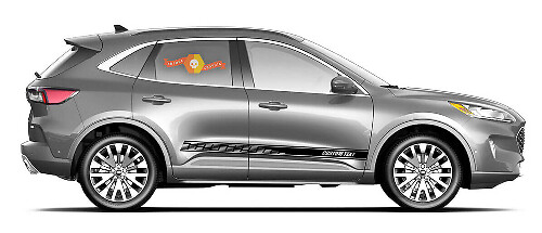 Individuell perforierte seitliche Streifen Vinylaufkleber für Musclecar Escape