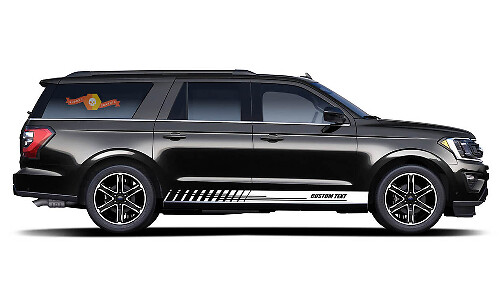 Racing-Streifen mit individuellem Text Karosserie Seiten-Schweller Vinyl-Aufkleber für Ford Expedition