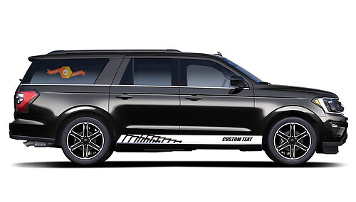2x seitlicher Ford Expedition Vinylstreifen Karosserieaufkleber Vinylgrafikaufkleber Custom Text style 3
