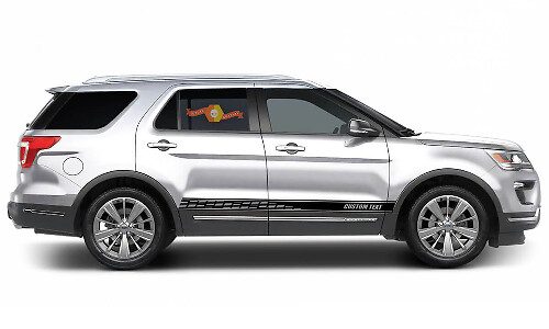2x seitlicher Ford Explorer Vinyl Stripes Body Decal Vinyl Grafik Aufkleber Custom Text Style 2
