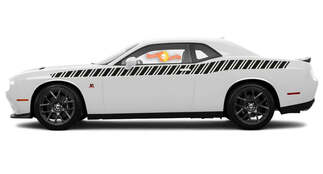 2008 und höher Dodge Challenger Bodyline Strobe Racing Stripe Kit in voller Länge 6
