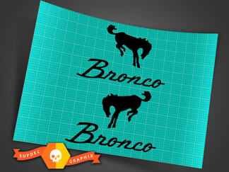 Ford Bronco – Bronco mit Pferd – Aufkleber-Set – 6,25 Zoll hoch – zwei Aufkleber
