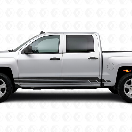 Mehrlagige Lightning Tür- & Schweller-Vinylstreifen für Chevrolet Silverado 1500 K2XX 2014-2019