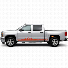 Berg-Topographische Tür- & Schweller-Vinyl-Streifen für Chevrolet Silverado 1500 K2XX 2014-2019_4