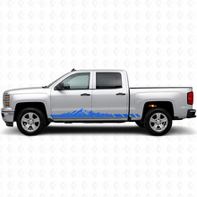 Berg-Topographische Tür- & Schweller-Vinyl-Streifen für Chevrolet Silverado 1500 K2XX 2014-2019_5