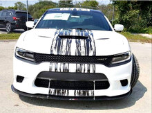 Punisher Skull Schlamm-Spritzschutz Motorhaube & Seiten Vinyl-Aufkleber-Set für Dodge Challenger Charger_2