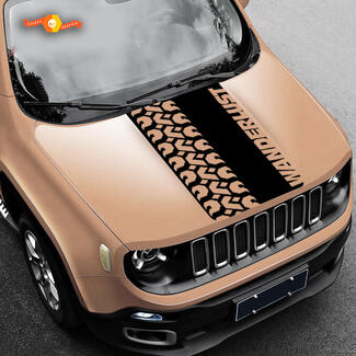 Reifenspur Schlamm Offroad Vinyl Motorhaube Aufkleber Grafik für Jeep Renegade Modelle 2017 2018 2019 2020
