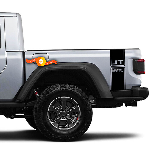 2 Seitenstreifen JT Launch Edition Vinyl Aufkleber Aufkleber passend für Jeep Gladiator
