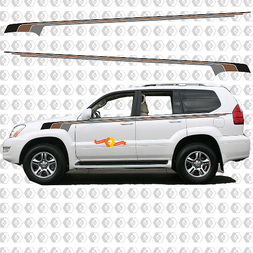 Retro Vintage Streifen Seiten Vinyl Aufkleber Grafiken Für Lexus GX470