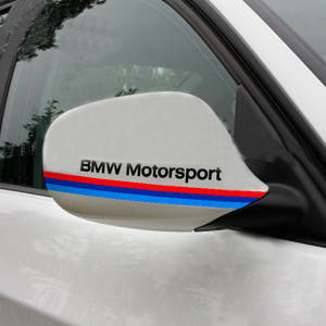 BMW MOTORSPORT Power Mirror Cover Aufkleber Aufkleber SCHWARZ (PAAR)
