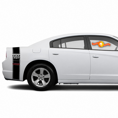 TXT Twin Line Rear Band — Vinylaufkleber (hinterer Kotflügel, Kofferraum) für Dodge Charger 2011-2014