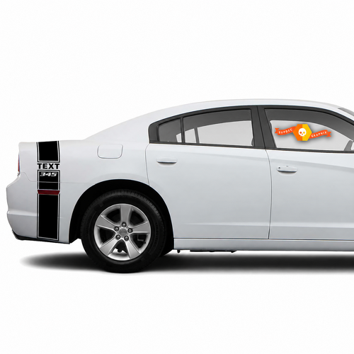 Hemi Style TEXT 345 Band Kit — Vinylaufkleber (hinterer Kotflügel, Kofferraum, hintere Stoßstange) für Dodge Charger 2011-2014