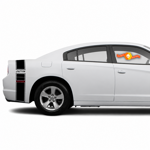 CUSTOM Cursive Reflector Tail Band Kit Hinterer Kotflügel Kofferraum Vinylaufkleber für Dodge Charger 2011-2014