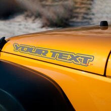 Satz mit kundenspezifischen Vinyl-Aufklebern mit Motorhaubenumriss-Text für Jeep Wrangler_2