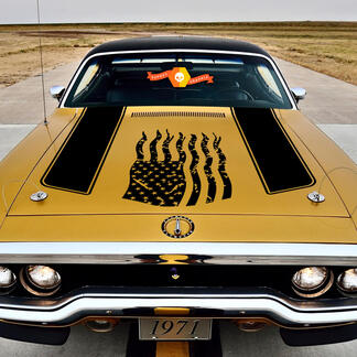 1972 Plymouth Satellite Chrysler American Distressed Flag Aufkleber Aufkleber Kit Vinyl Grafik Aufkleber
