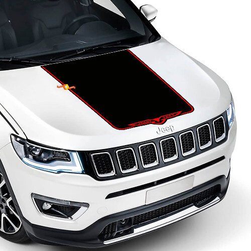 Custom Hawk Style Motorhauben Vinylaufkleber für Jeep Compass Trailhawk 2017-2020_1