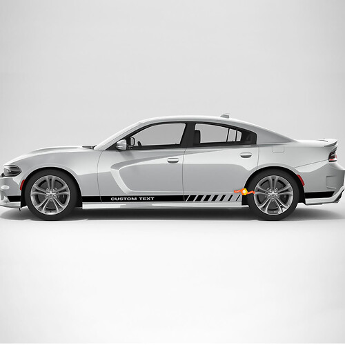 Seitenaufkleber mit benutzerdefinierten Textstreifen für Dodge Charger 2015–2024
