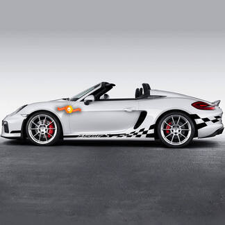 Porsche Rocker Panel Checkered Flag Side Stripes Graphics Decal für Boxster S oder jeden Porsche
