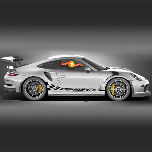 GT2 RS Schachbrett-Streifen Seiten Vinylaufkleber für Porsche 911