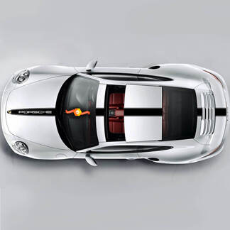 Einfarbiger Rennstreifen über dem oberen Dach-Porsche für Carrera oder jeden Porsche
