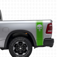 Punisher Skull Bettseiten-Streifen Vinyl-Aufkleberset für Dodge Ram_3