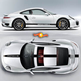 Einfarbiger Rennstreifen über dem oberen Dach-Porsche und Rennstreifen für Carrera oder jeden Porsche #1

