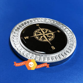3D-Abzeichen Kompass Metall Aluminium Bed Side Emblem für Jeep Wrangler JL JK YJ TJ
