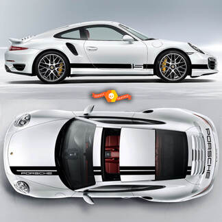 Einfarbige Sport Cup Edition Grafik-Abziehbilder-Kits Rennstreifen über dem oberen Dach Porsche und Rennstreifen für Carrera oder jeden Porsche
