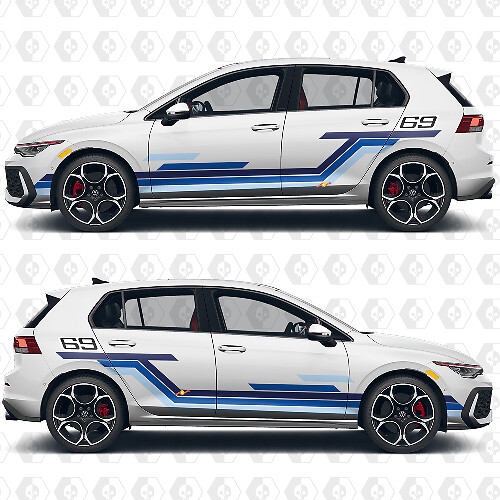 Benutzerdefinierte Renngrafiken Vinyl-Aufkleber für VW Volkswagen Golf

