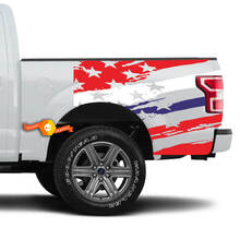 LKW-Ladefläche, US-Flagge, Farben, Vinyl-Aufkleber
 2