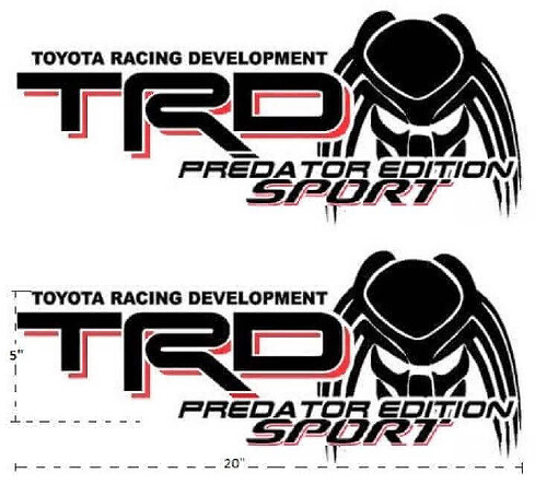 TRD Predator Edition Sport Rückseitiges Seiten-Vinyl-Aufkleber-Set für Toyota Trucks