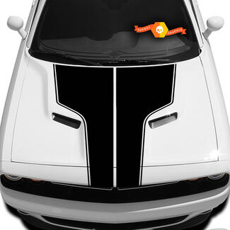 Dodge Challenger Motorhauben-T-Aufkleber mit Outline-Aufkleber Motorhaubengrafik passend für die Modelle 09 - 14

