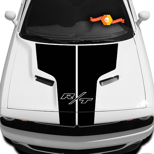 R/T Doppelte Motorhaubenstreifen Vinyl-Aufkleber für Dodge Challenger