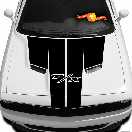 T/X Split T Panel Stripe Motorhaube Vinylaufkleber für Dodge Challenger 2009-2014