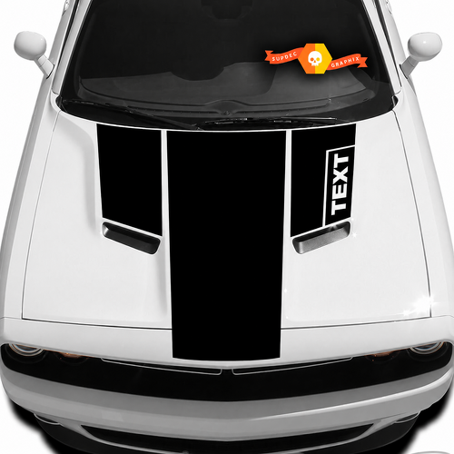 Benutzerdefinierter Text Motorhauben T Aufkleber Grafik für Dodge Challenger 9735