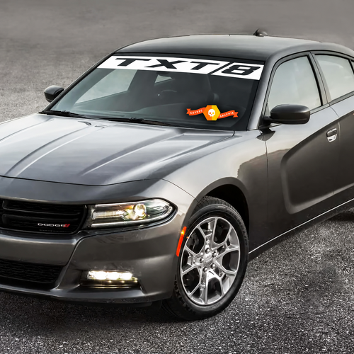 TXT8 Geteilter Banner Windschutzscheiben-Vinylaufkleber für Dodge Charger