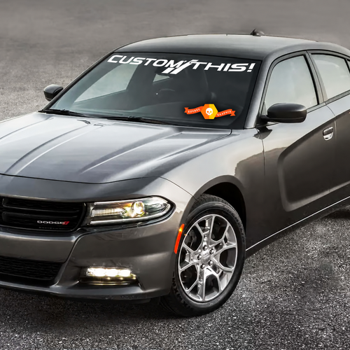 CUSTOM THIS! Banner — Vinyl-Aufkleber (Windschutzscheibe) für Dodge Charger 2011-2014