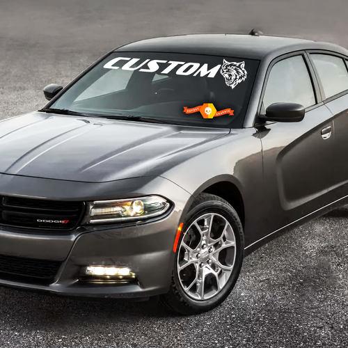 CUSTOM Cat Banner — Vinyl-Aufkleber (Windschutzscheibe) für Dodge Charger Hellcat 2011-2016