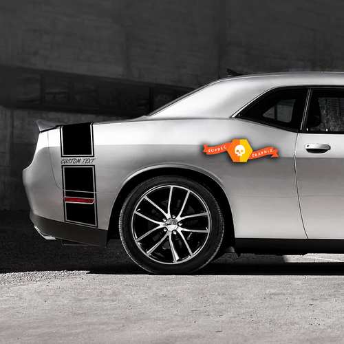CUSTOM TEXT Schriftzug Tail Band Kit Heckkotflügel Kofferraum Vinyl-Aufkleber Sticker für Dodge Challenger