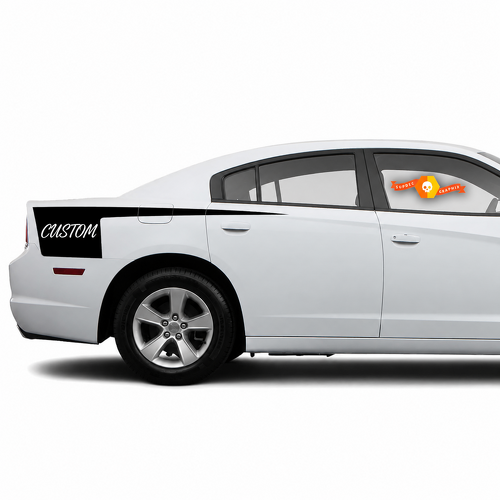 CUSTOM Script Axt-Streifen Paar Seiten Vinyl Aufkleber Sticker für Dodge Charger 2011-2014